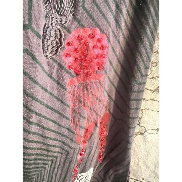 Vintage Desigual V-Neck Multicolored Multi Pattern Graffiti Size M Womens Dress - Picture 6 of 12